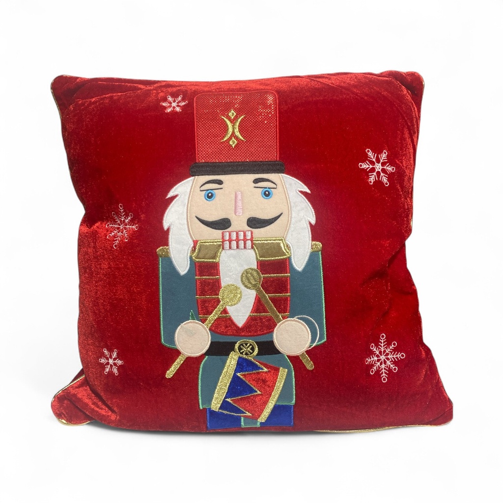 COJIN NAVIDEÑO ROJO CASCANUEZ 40X40CM