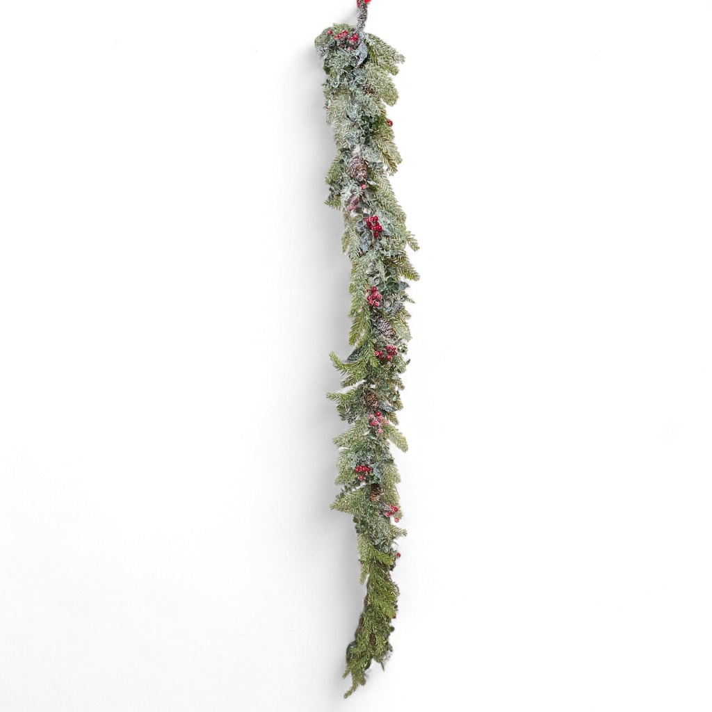 RAMA GUIRNALDA NAVIDEÑA PIÑAS/FRUTOS ROJOS 200CM