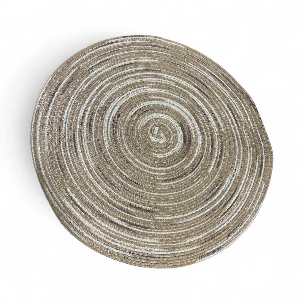 TAPETE REDONDO CAFE BEIGE PLASTICO Ø38CM