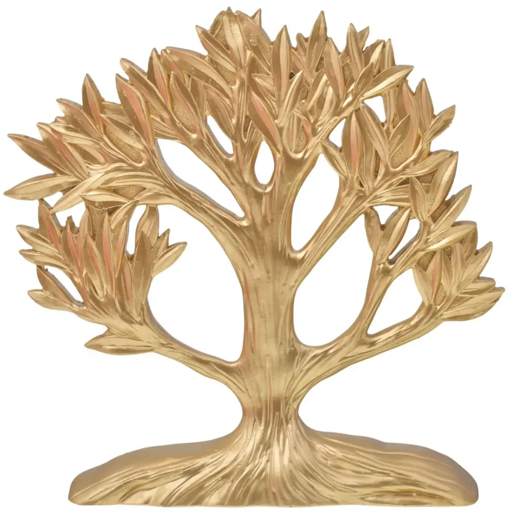 ADORNO ARBOL RESINA DORADO REF:HM0953 25X25CM