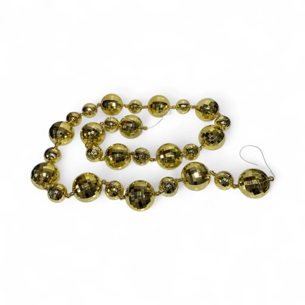 ESFERA NAVIDAD GUIRNALDA BOMBILLO DISCO DORADO 170CM Ø6CM
