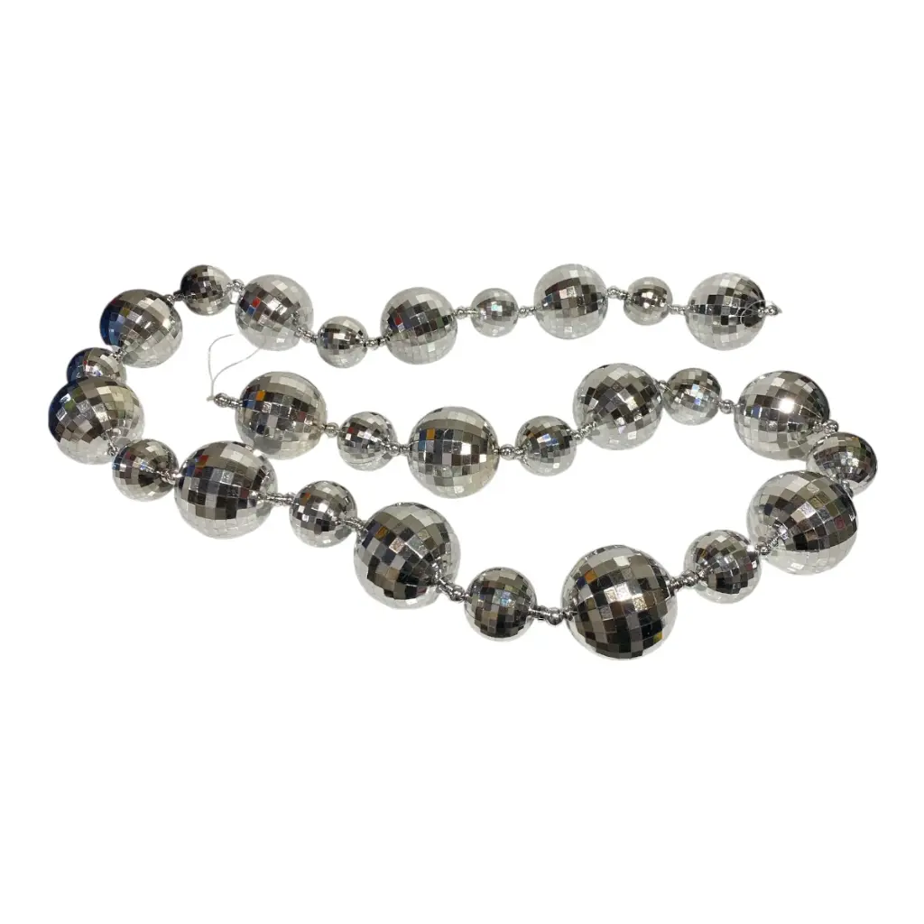 ESFERA NAVIDAD GUIRNALDA BOMBILLO DISCO PLATEADO 170CM Ø6CM