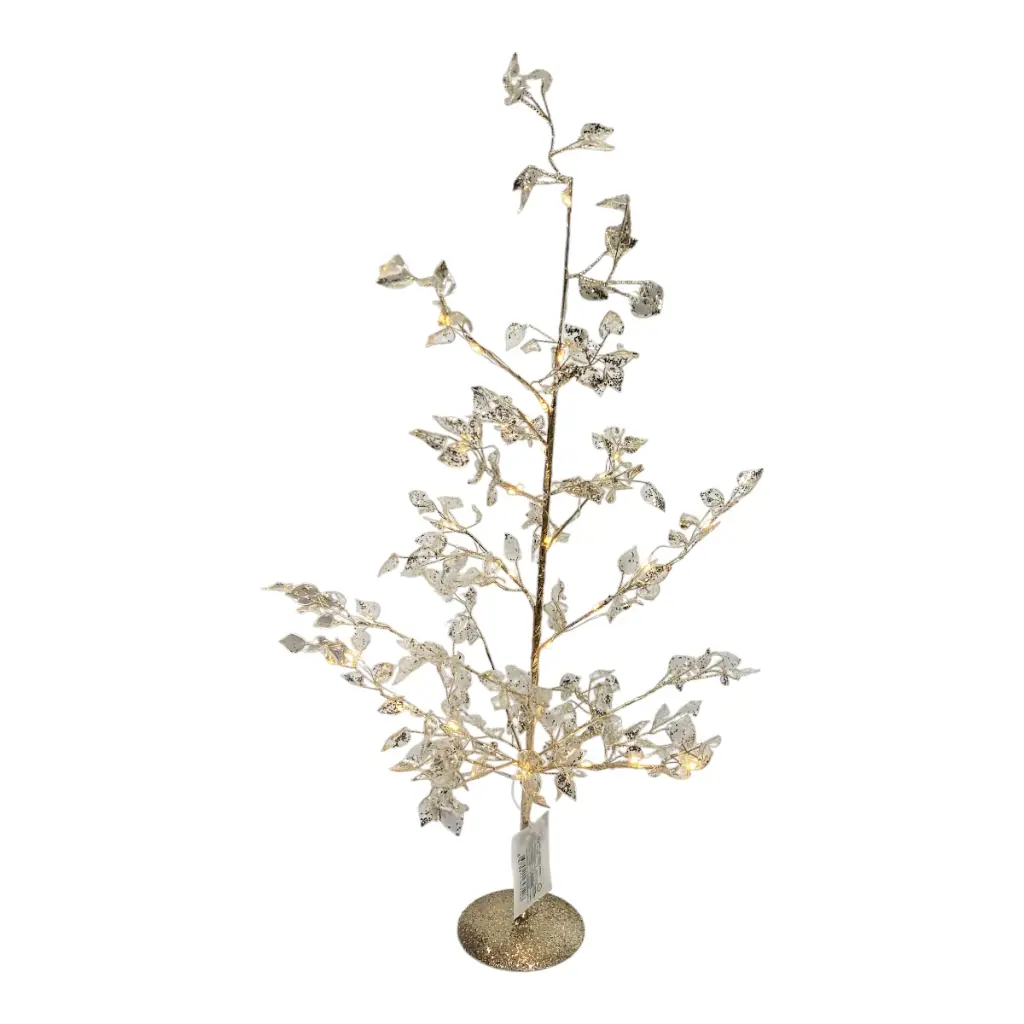 ARBOL DORADO HOJAS ACRILICAS C/LUZ LED 35X60CM