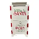 BUZON NAVIDEÑO METALICO BLANCO/ROJO 27X20X53CM