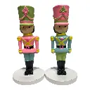 MUÑECO CASCANUEZ CANDELABRO COLORES PASTELES POLORESINA 6.5X15CM