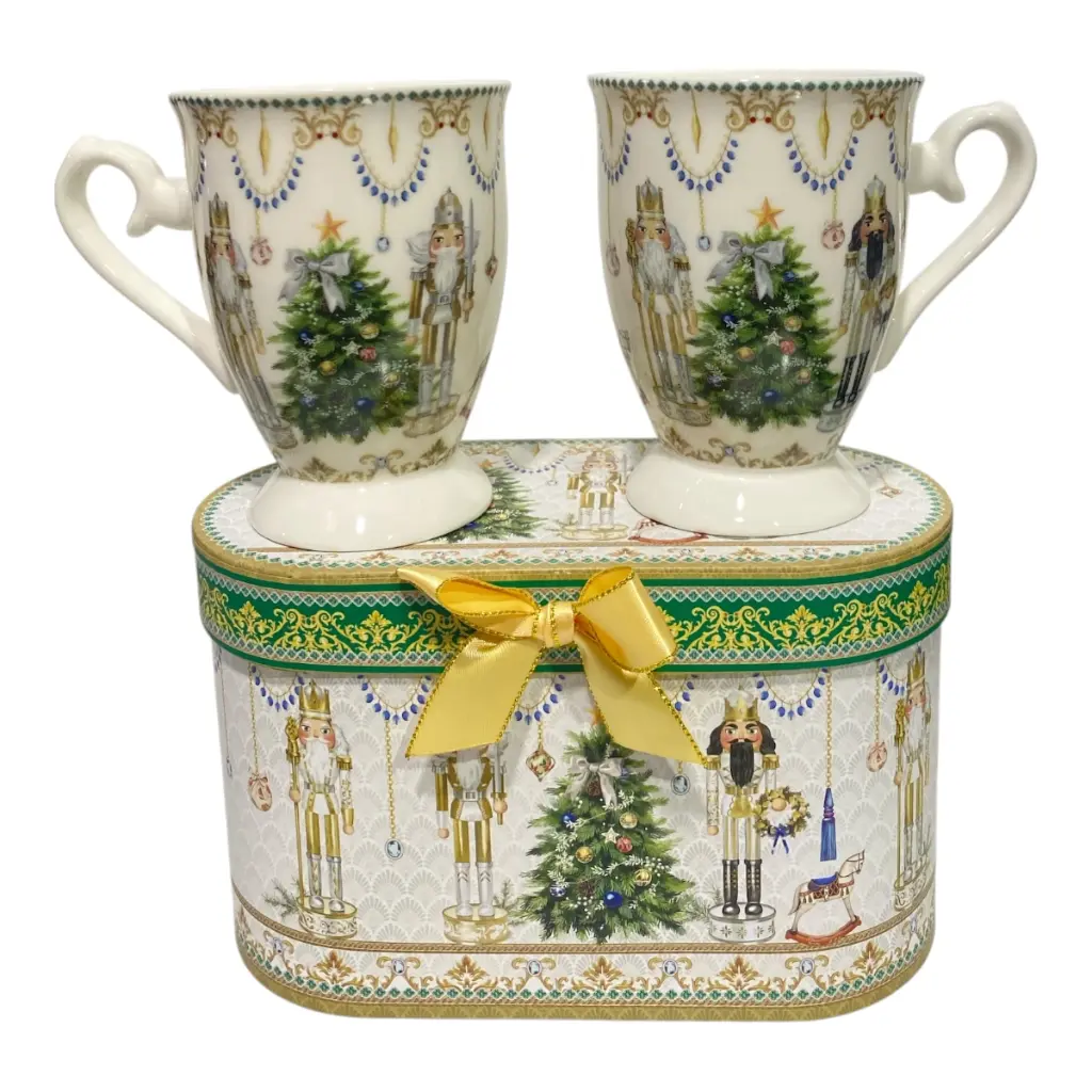 TAZAS CASCANUEZ NAVIDEÑA CERAMICA SETX2 PZ. 250ML