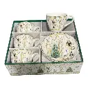 SET DE TAZAS DE TE CASCANUEZ NAVIDEÑA CERAMICA 8PZS. 150CC