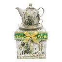 TETERA CON TAZA Y PLATO CASCANUEZ SETX3PZS. PORCELANA15X15CM