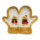 BANDEJA NAVIDEÑA GUANTE JENGIBRE PORCELANA 27X22X3.5CM