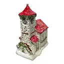 MINI IGLESIA C/LUZ LED ROJO/BLANCO 10.5X7X15 CM