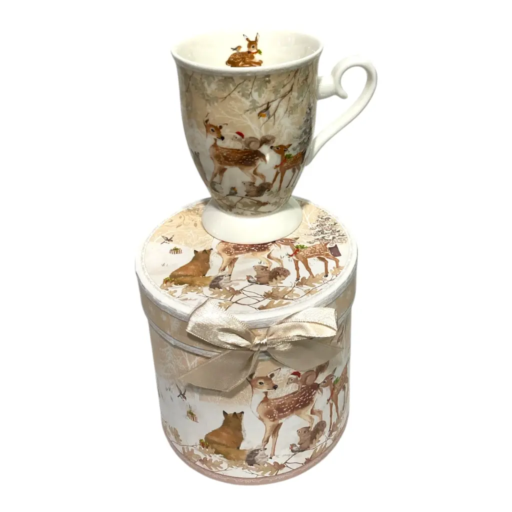 TAZA RENO NAVIDEÑA PORCELANA 300CC