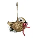 PAJARITO CON LAZO Y RAMA PAJA 15X10X9CM