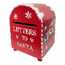 BUZON NAVIDEÑO SANTA ROJO DE MADERA 20.5X20X28.5CM