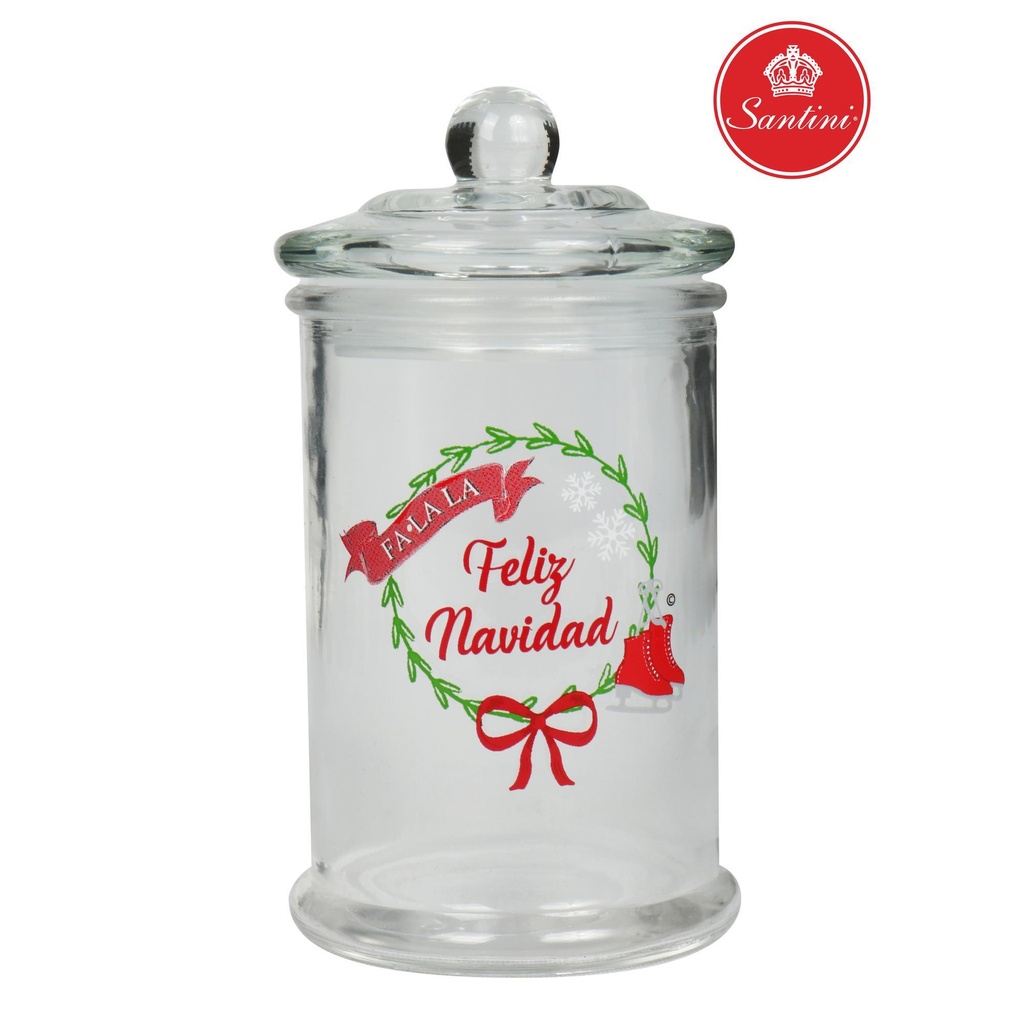 BOMBONERA NAVIDEÑA DE VIDRIO 6X11.5CM