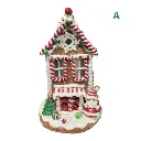 CASA NAVIDEÑA JENGIBRE CANDY 3 MODELOS C/LUZ LED A BATERIA 14X22CM