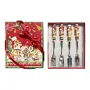 TENEDOR JENGIBRE NAVIDEÑO SETX4PZS. PEQUEÑOS 16CM