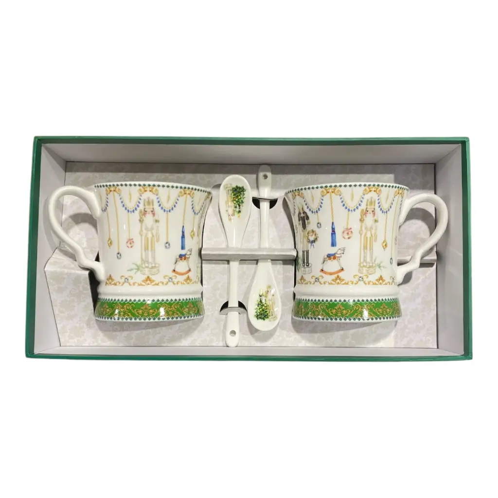 TAZA CASCANUEZ C/CUCHARA PORCELANA SETX4PZS. 300ML