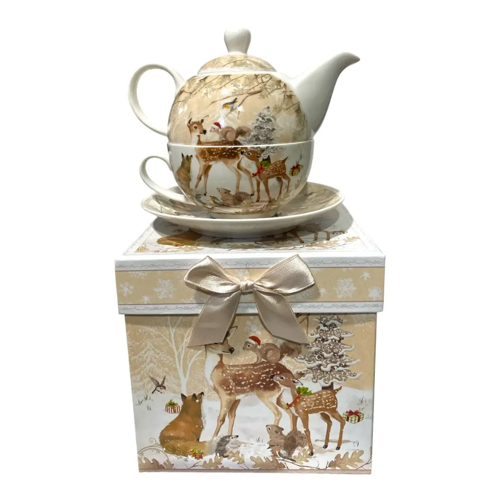 TETERA CON TAZA Y PLATO RENO SETX3PZS. PORCELANA15X15CM