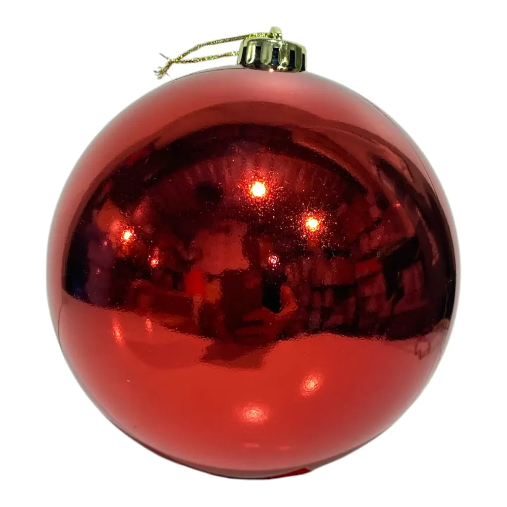 ESFERA NAVIDAD 15CM ROJA PREMIUM