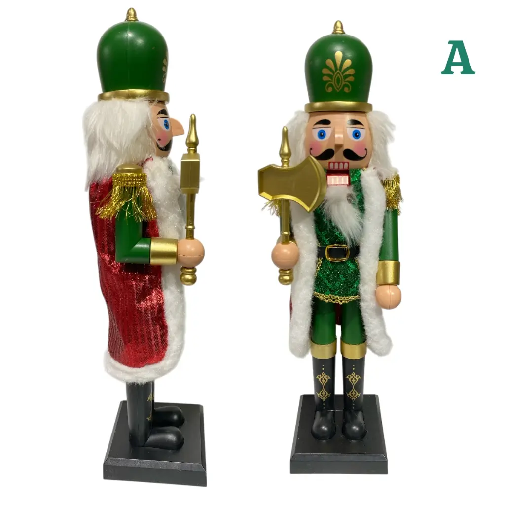 CASCANUEZ NAVIDEÑO PLASTICO ROJO/VERDE A BATERIAS 38CM