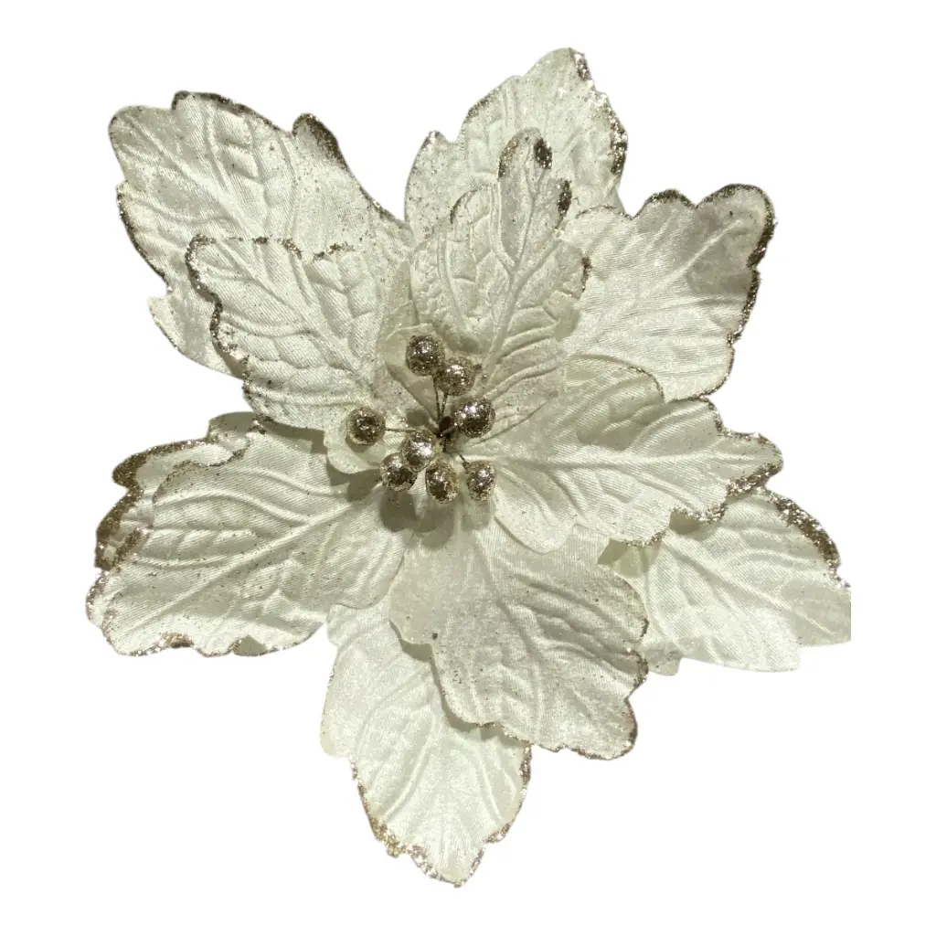 FLOR NAVIDEÑA BEIGE/CHAMPAGNE 38CM