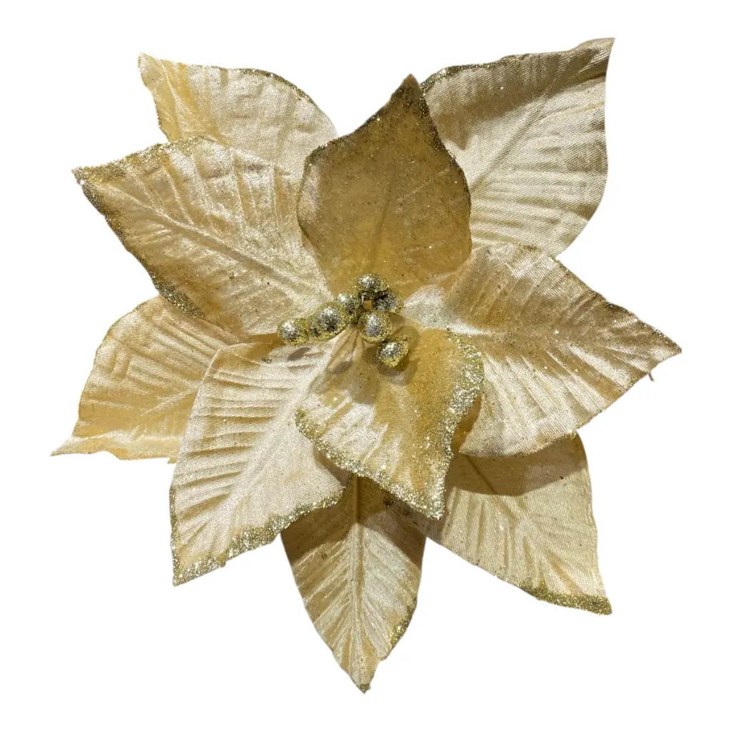 FLOR NAVIDEÑA DORADA 38CM