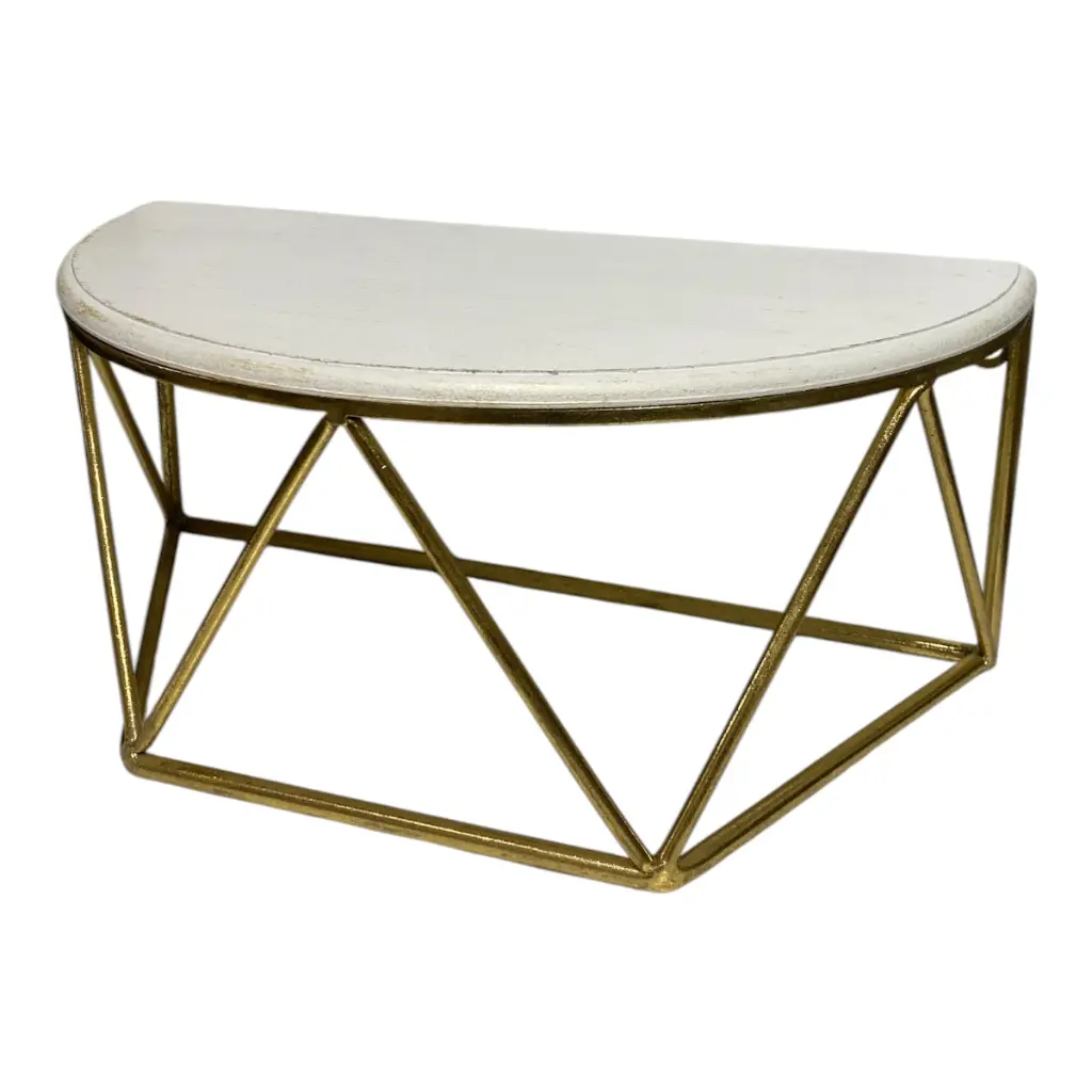 REPISA METALICA MEDIA LUNA BASE DE MADERA 40X20X18CM