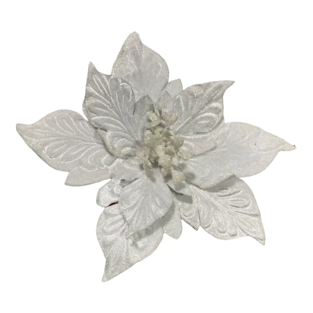 FLOR NAVIDEÑA BLANCA 26CM
