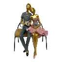 PAREJA EN SILLON METAL/MADERA DE POLIRESINA 14X14X21CM 3COLORES C/U.