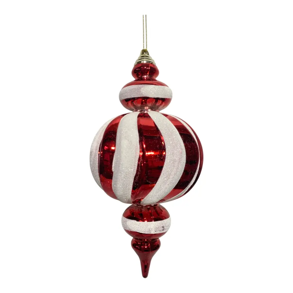 ESFERA NAVIDAD 25CM COLGANTE ROJO/BLANCO 