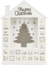 Calendario de adviento navideño, casa blanca de madera 31X6X43.5CM