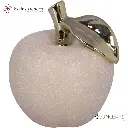 MANZANA DECOR PORCELANA ARENA/DORADO 12X12X14CM