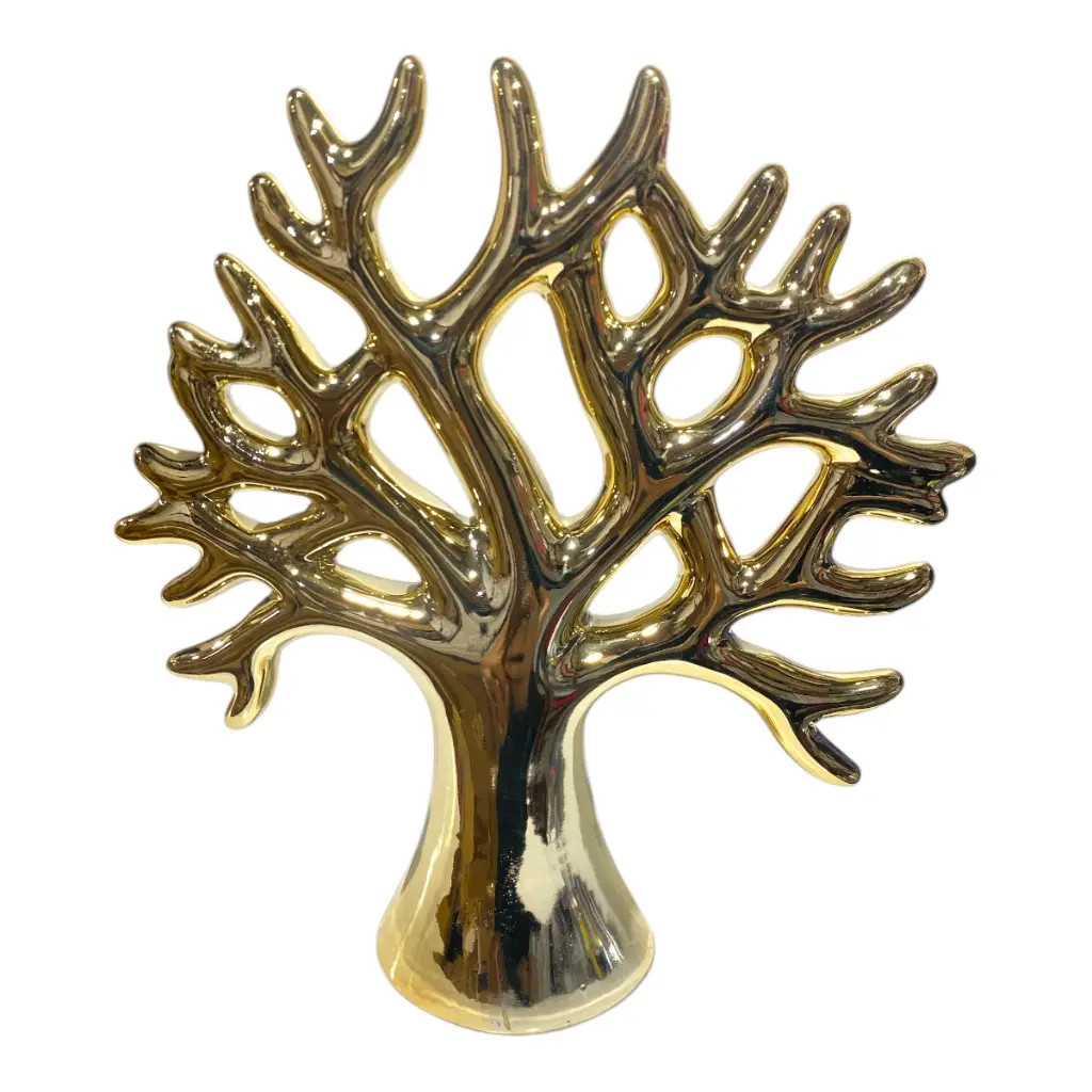 ARBOL DE PORCELANA DORADO 19X6X21CM