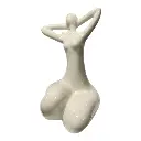 DAMA ABSTRACTO DE PORCELANA BLANCA 9X8X15CM  