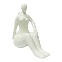 DAMA ABSTRACTA DE PORCELANA BLANCA 9X8X15CM  