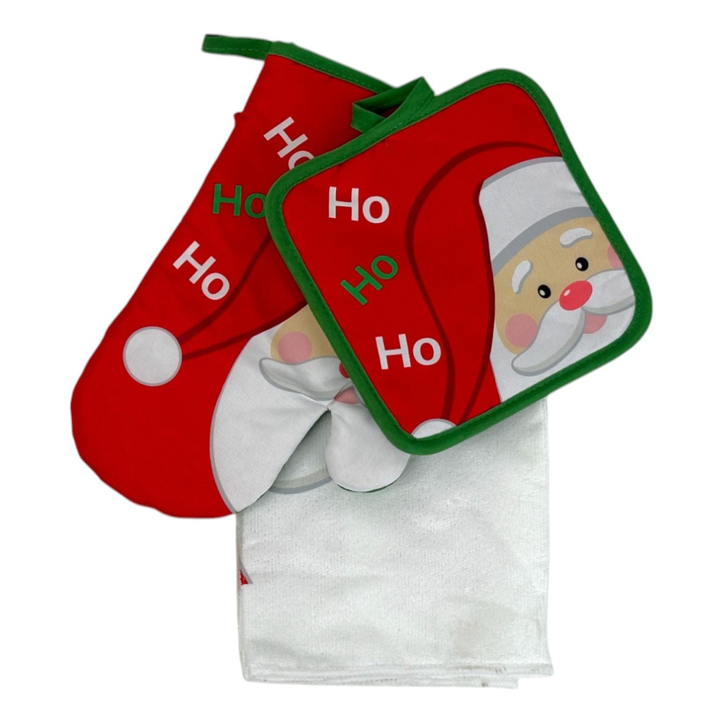 TOALLAS NAVIDEÑAS GUANTE SETX3 PZ. 63X68CM