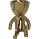 MACETA FIGURA DORADA SENTADA PORCELANA 14.5X9X12CM