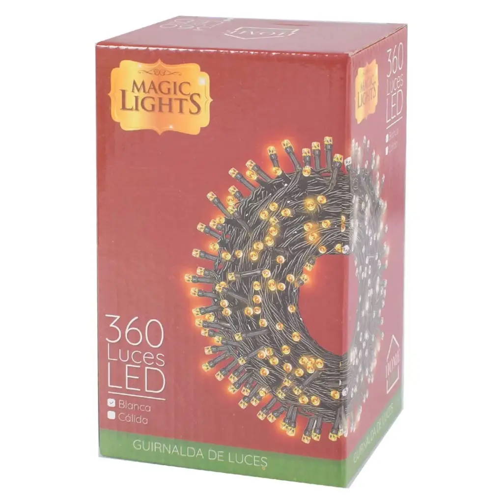 LUCES NAVIDEÑAS LED BLANCA 18MTS 360L. CONECTOR SENCILLO GLD-360W/032124