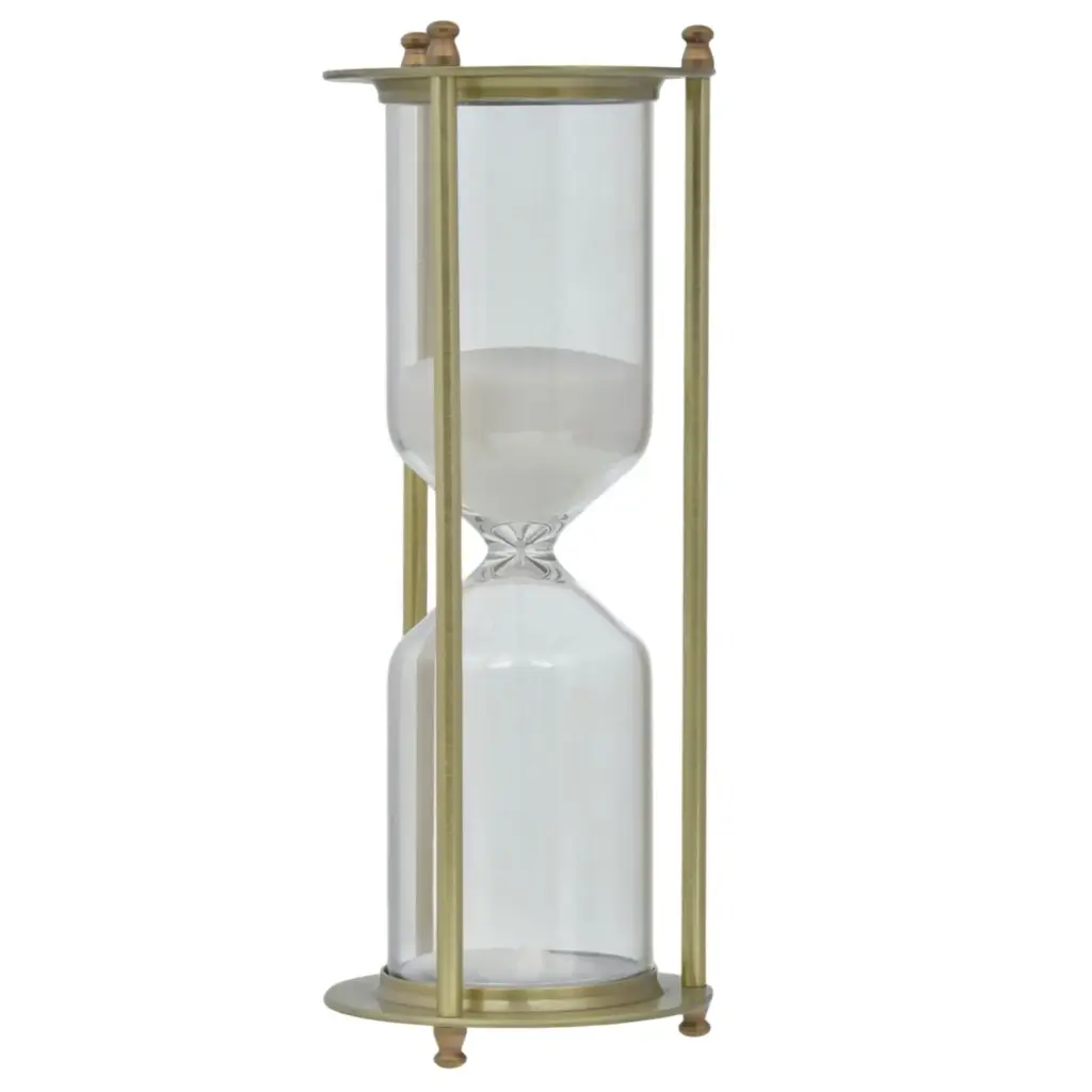 RELOJ DE ARENA DORADO, METAL Y VIDRIO REF:ES28279 8X20CM