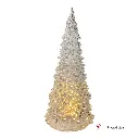 ARBOL DE NAVIDAD DE VIDRIO C/LUZ LED A PILAS REF:ES27851 12X26CM