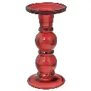 Candelabro de vidrio rojo, 9x18xm, REF:ES27938