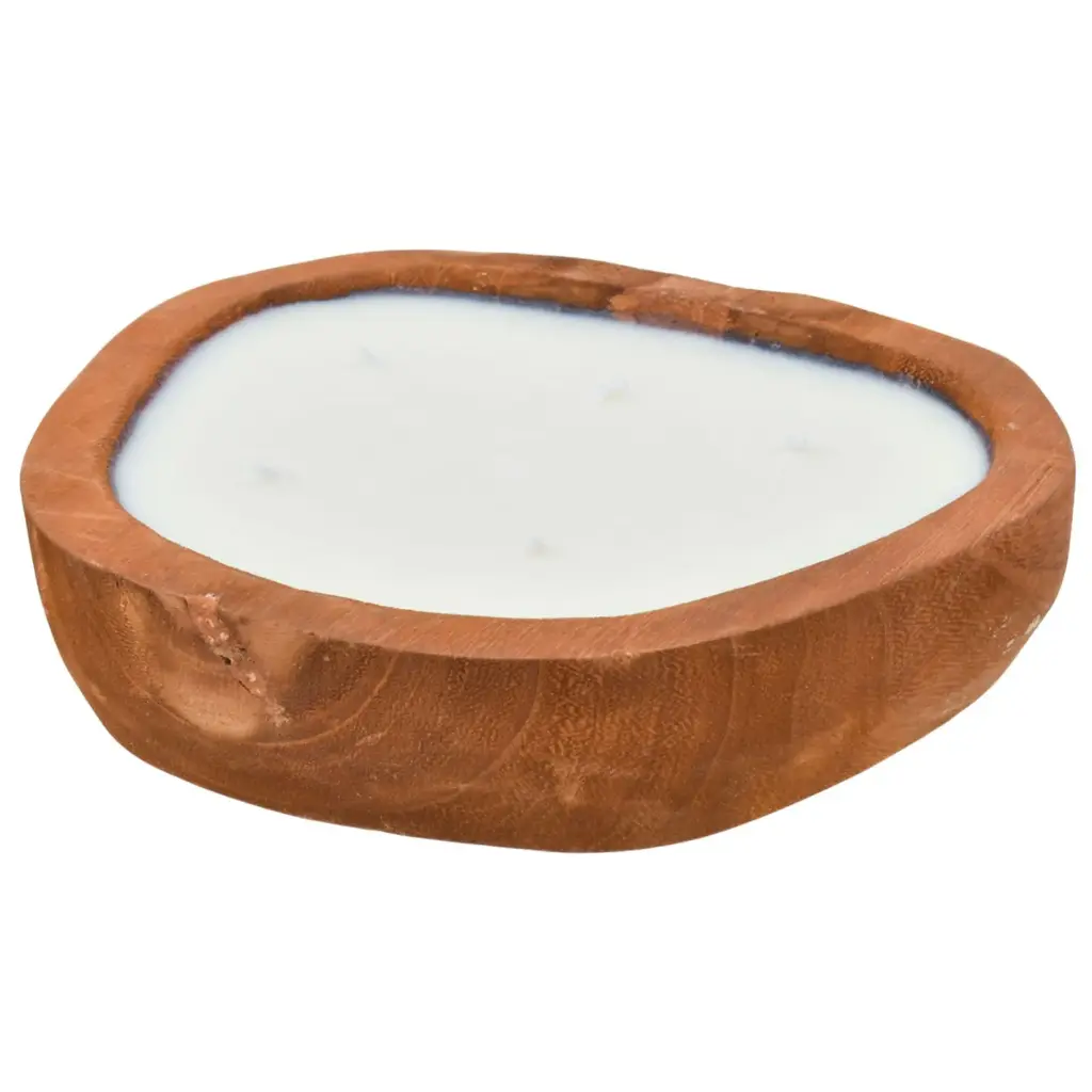 VELA DECORATIVA EN BASE DE MADERA REF:ES28039 22X20X5CM