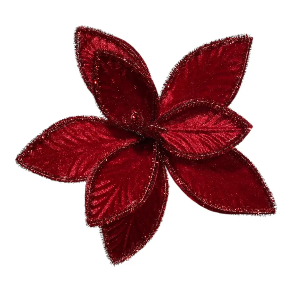 FLOR NAVIDEÑA 27CM VINO GAMUZADA