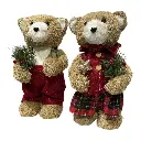 OSO NAVIDEÑO DOS MODELOS DE YUTE Y TELA 16X18X33CM