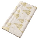 MANTEL NAVIDEÑO BEIGE CON ARBOLES DORADOS 150X180CM 