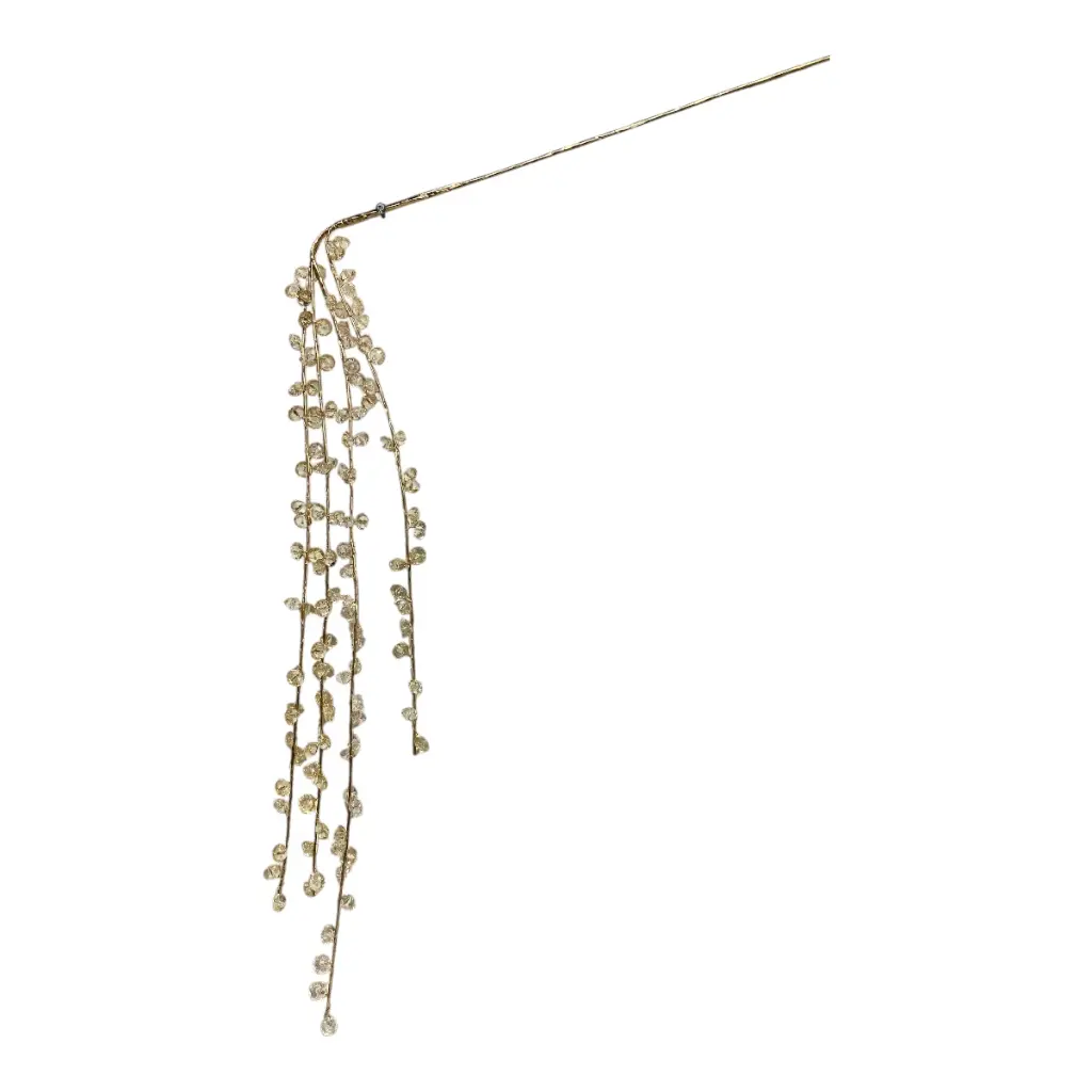 RAMA CRISTALES ACRILICOS CHAMPAGNE/DORADO COLGANTES 105CM 