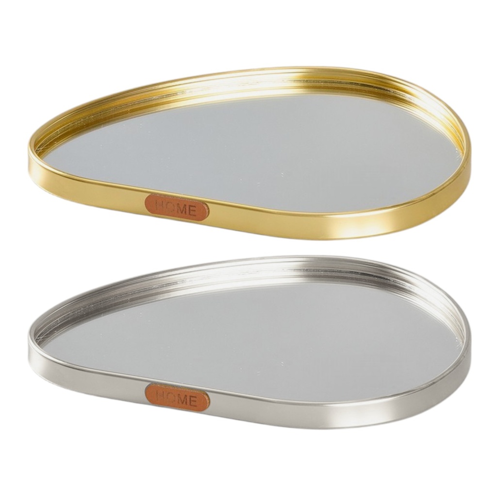 BANDEJA DE ALUMINIO DOS COLORES CON ESPEJO 20X20CM