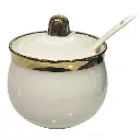 AZUCARERO DE PORCELANA CON CUCHARA 9X9.5CM