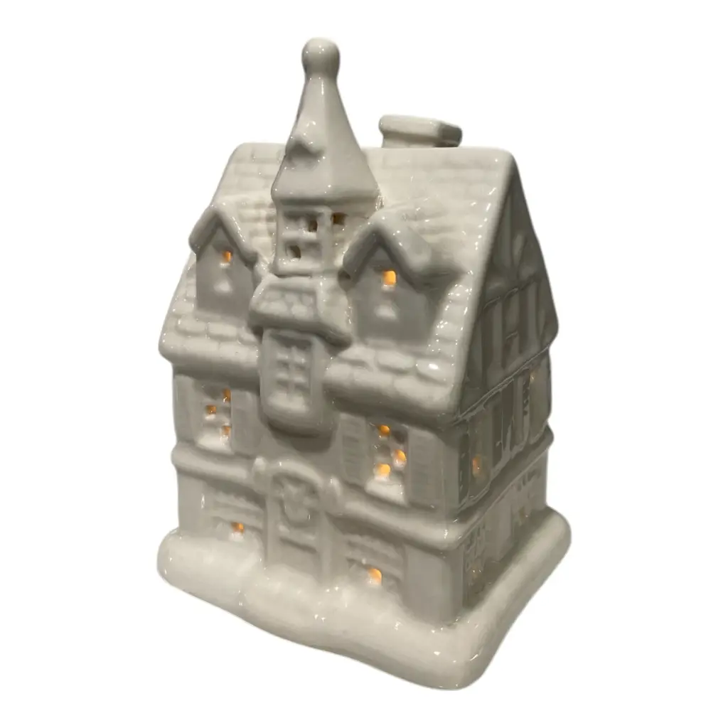 CASA DE PORCELANA CON LUZ LED REF:LP007 9X8X13CM