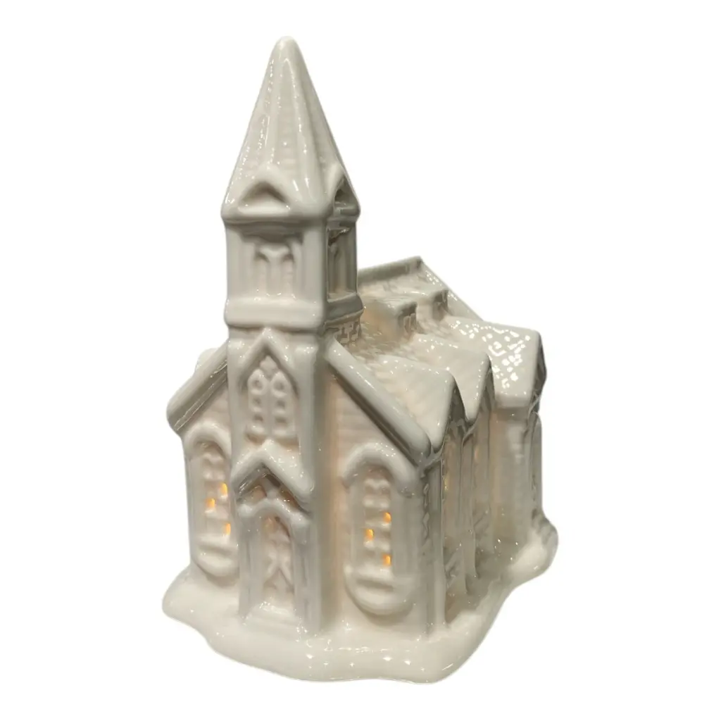 CASA DE PORCELANA CON LUZ LED REF:LP005 10X10X14CM 